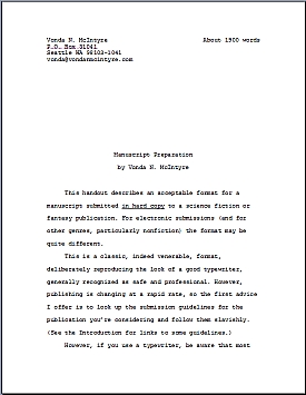 Page One -- Manuscript Preparation