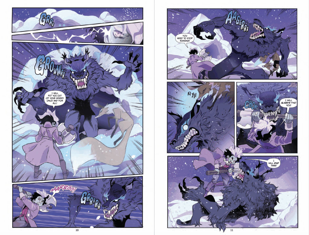 Pages from Mary Shelley's School for Monsters: The Killing Stone written by Jessica Maison and illustrated by Anna Wieszczyk.