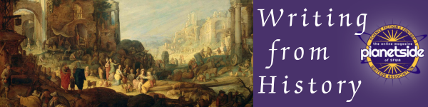 Series banner for Writing from History with Planetside logo