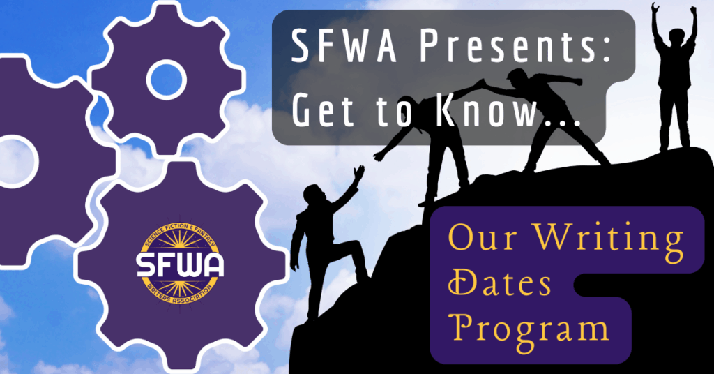 Featured images for SFWA Presents: get to Know...Our Writing Dates Program with SFWA logo